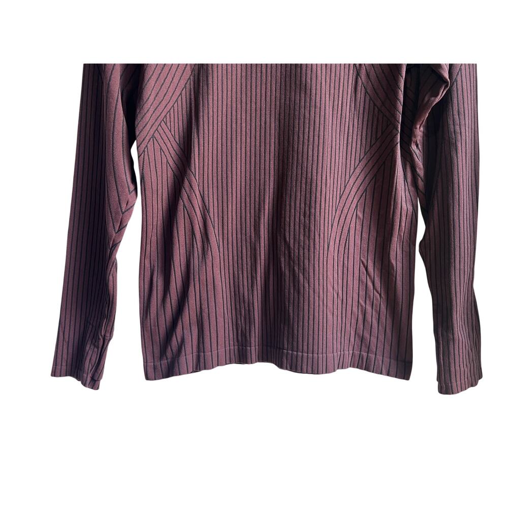 ATHLETA FLURRY ENDEAVOR TURTLENECK BURGUNDY BLACK RIBBED KNIT TOP WMNS LARGE - Picture 8 of 12